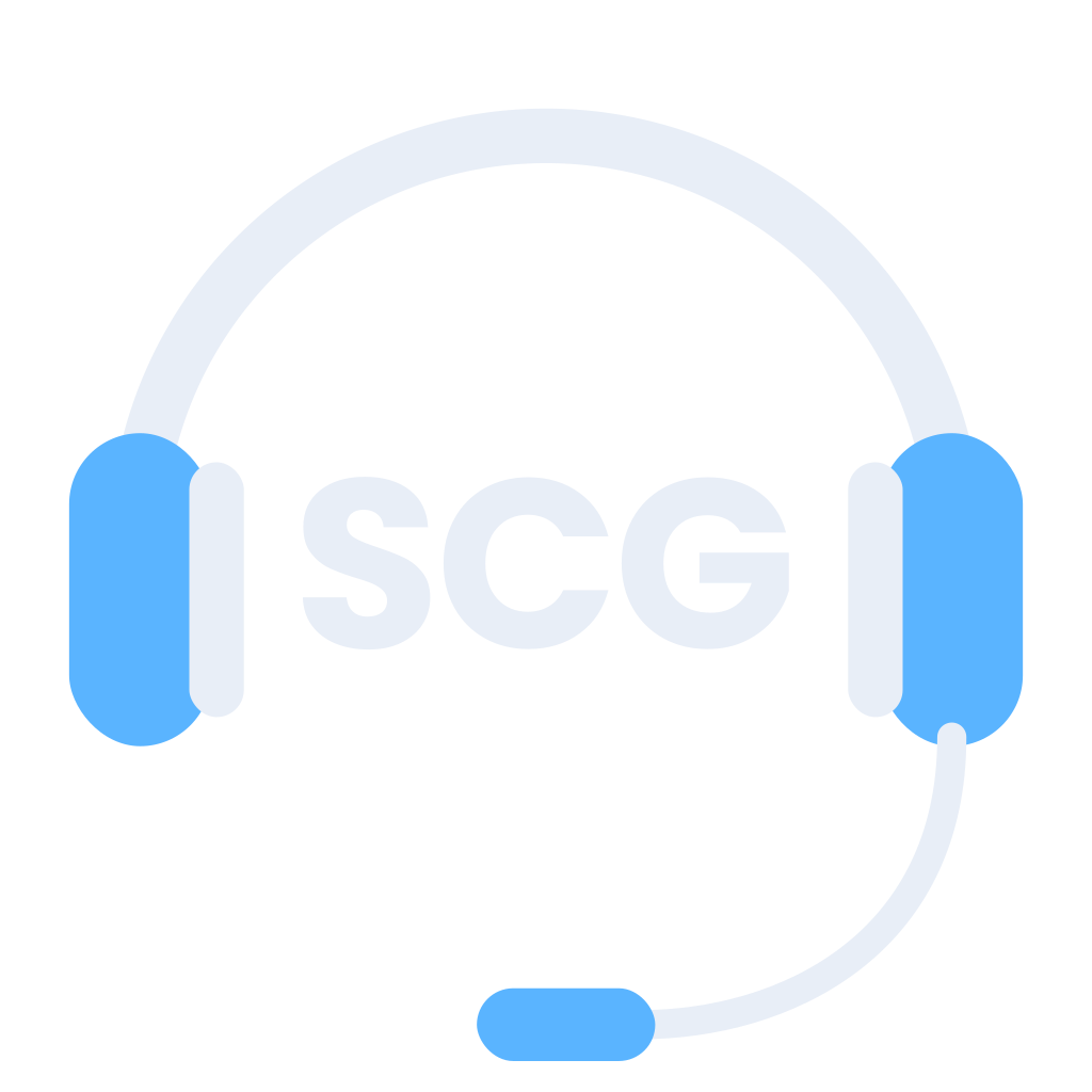 Sanchez Creative Group logo: headset with SCG monogram